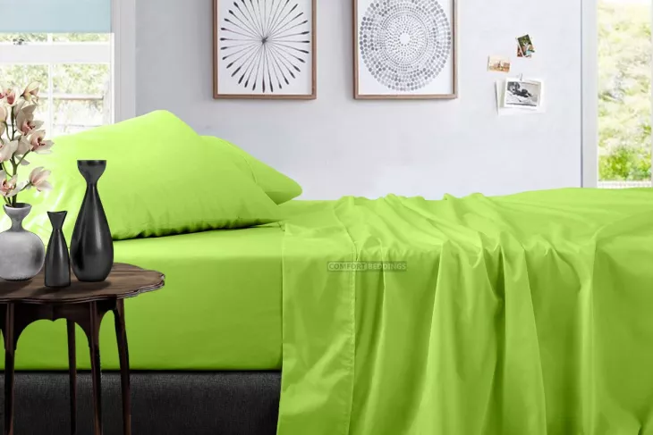 Green bed sheets