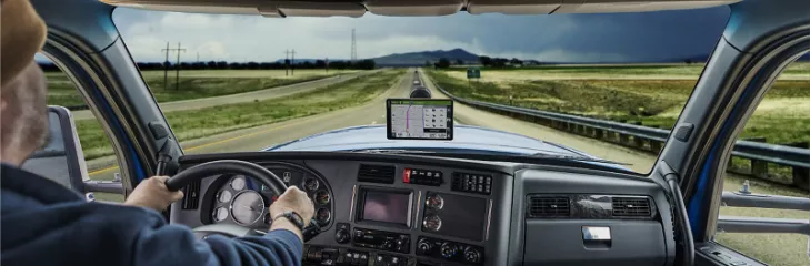 A perfect view of the road with the new Dezl LGV navigation from Garmin